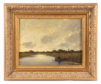 19TH C. DUTCH STYLE FRAMED PAINTING