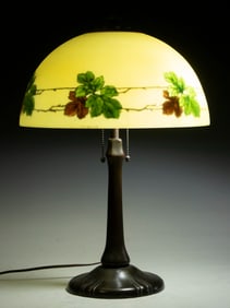 HANDEL LAMP WITH REVERSE PAINTED GLASS SHADE
