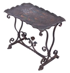 ADDISON MIZNER (US, 20TH C.) ATTRIBUTED IRON SIDE TABLE
