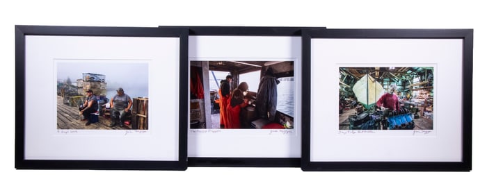 (3) CONTEMPORARY PHOTOS OF MAINE FISHERMEN, FRAMED