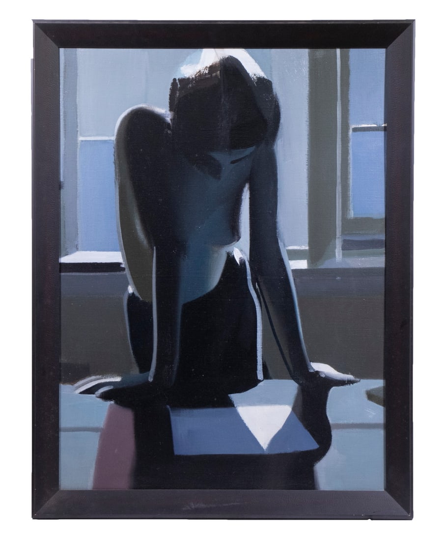 IVAN KUSTURA (ZAGREB, CROATIA, 1951 -): Tatyana, 2007, oil on canvas, artist's name, title and date on label verso, in mitered black frame, OS: 44 1/2" x 34", SS: 39 1/2" x 29".