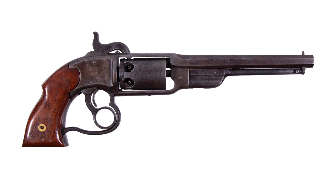 SAVAGE 1861 NAVY REVOLVER, .36 CAL: An offering of a very forward-thinking Civil War revolver. The Savage 1861 Navy Revolver was a truly unique design for the time that aimed to address a number of issues present in other contemporary d