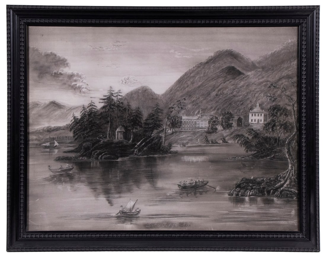 19TH C. SAND PAPER PAINTING (1 of 3)