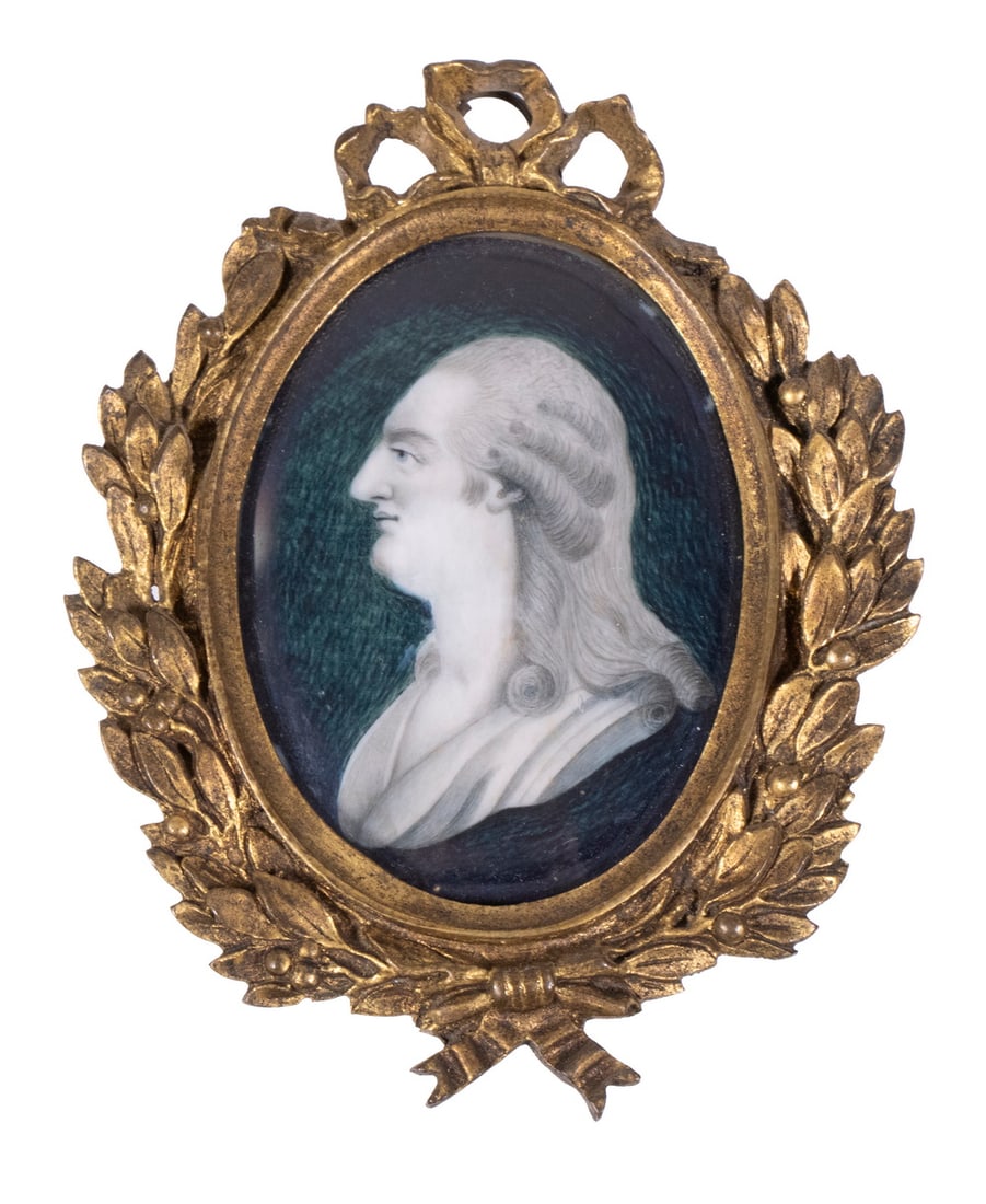 EARLY 19TH C. MEMORIAL MINIATURE BUST OF KING LOUISXVI (1 of 2)