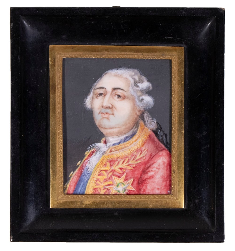 19TH C. MINIATURE PORTRAIT OF KING LOUIS XVI (1 of 3)
