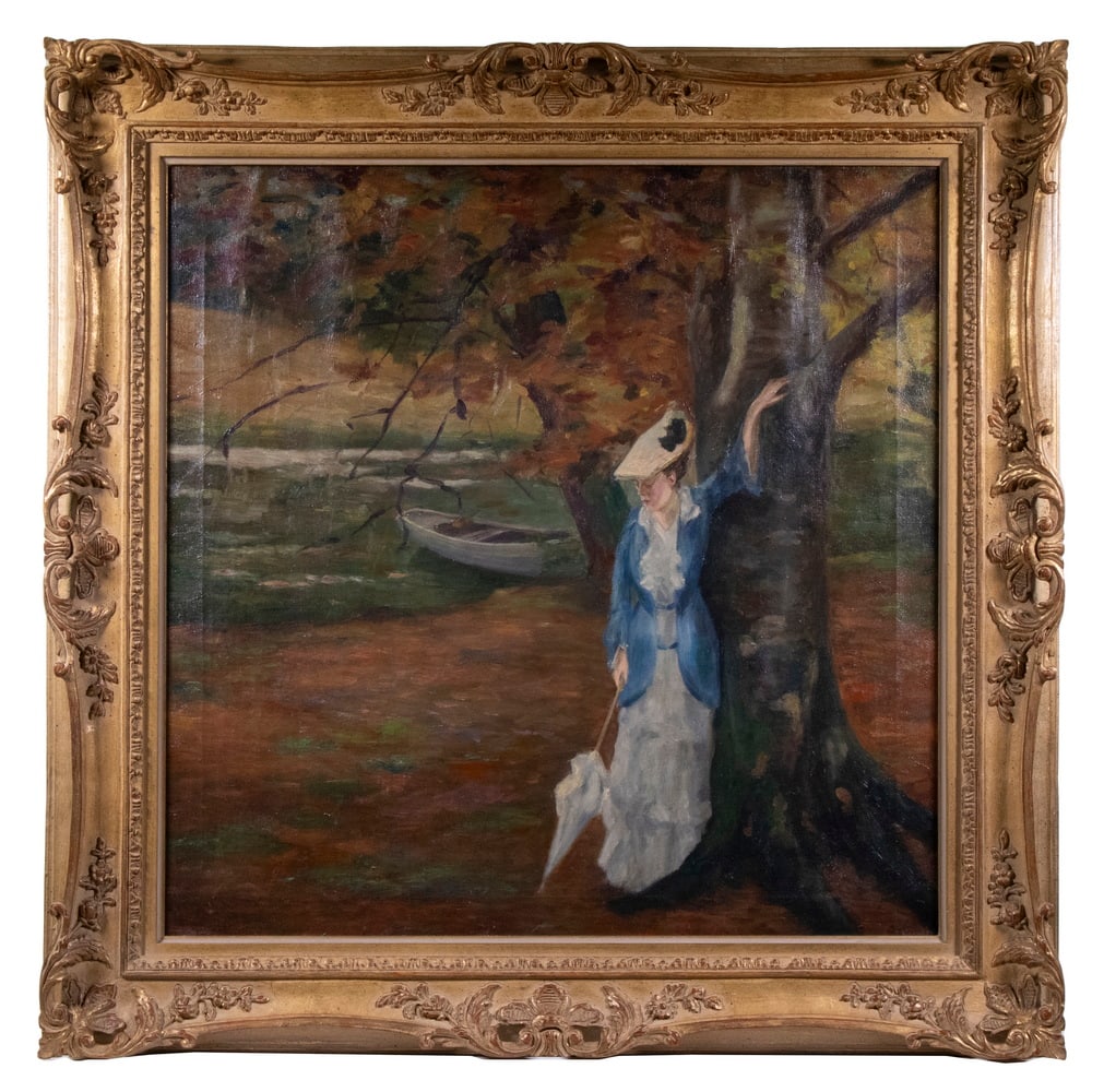 UNSIGNED IMPRESSIONIST STYLE PAINTING, CA 1900 (1 of 4)