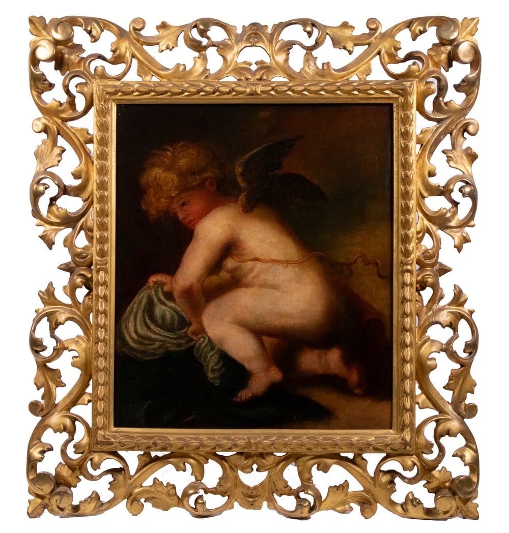 19TH C. COPY OF ITALIAN RENAISSANCE CUPID PAINTING (1 of 3)