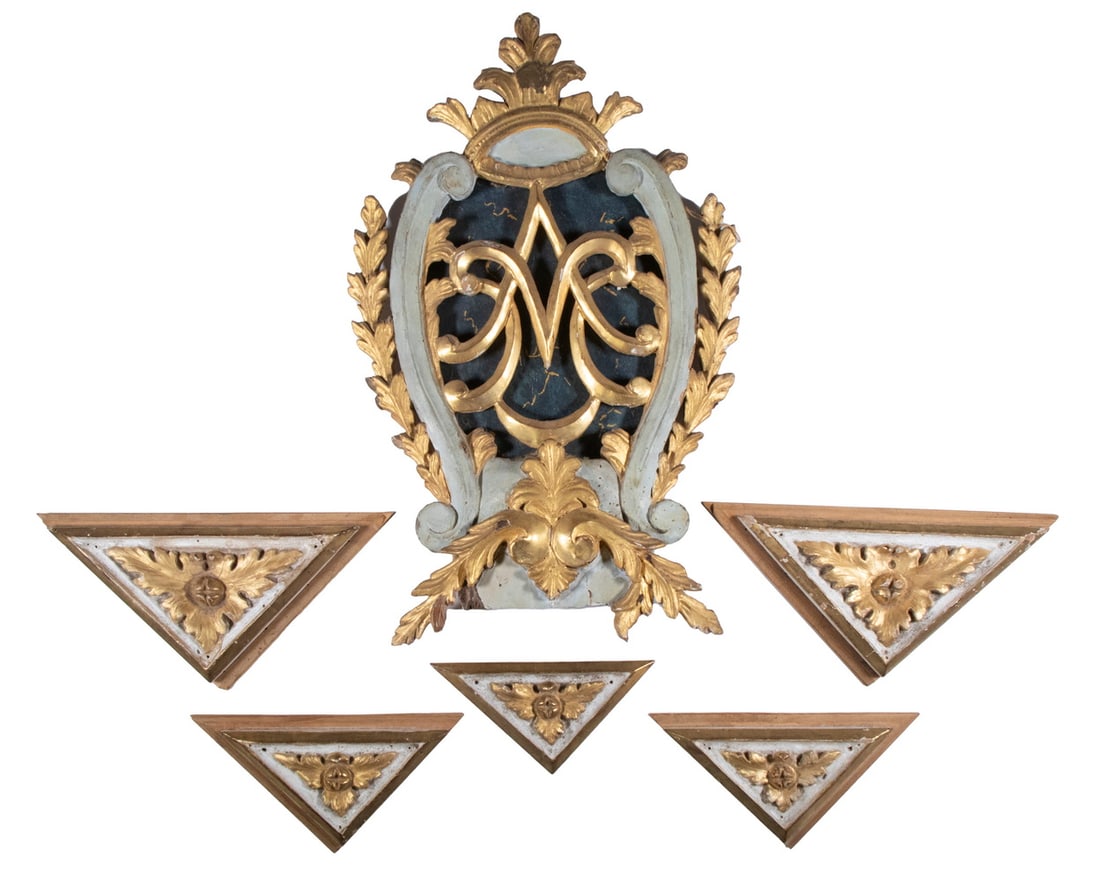 (6) ITALIAN PARCEL GILT ARCHITECTURAL PCS (1 of 6)