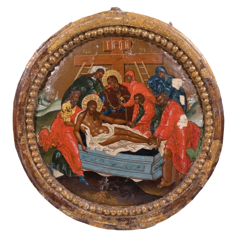18TH C. RUSSIAN ROUND ICON (1 of 4)