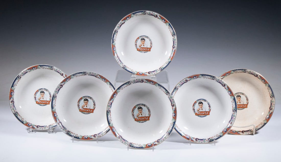 SET OF (6) MOXIE CHINA ADVERTISING BOWLS (1 of 3)