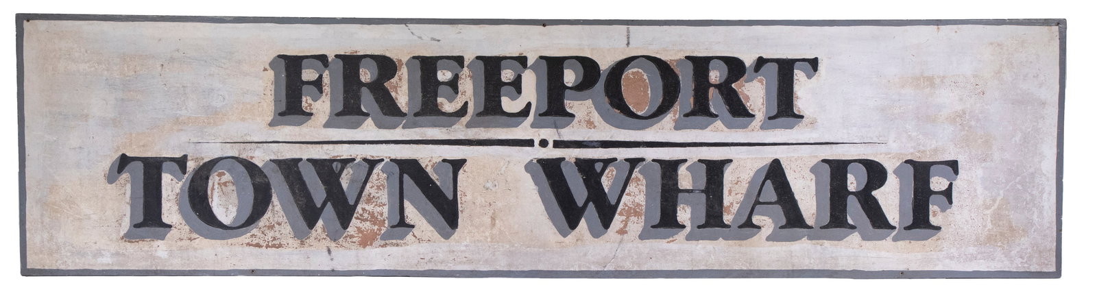 FREEPORT, ME PAINTED WHARF SIGN (1 of 2)