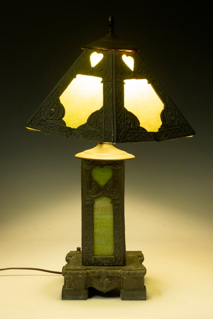 POUL HENNINGSEN SLAG GLASS LIGHTED BASE LAMP (1 of 4)