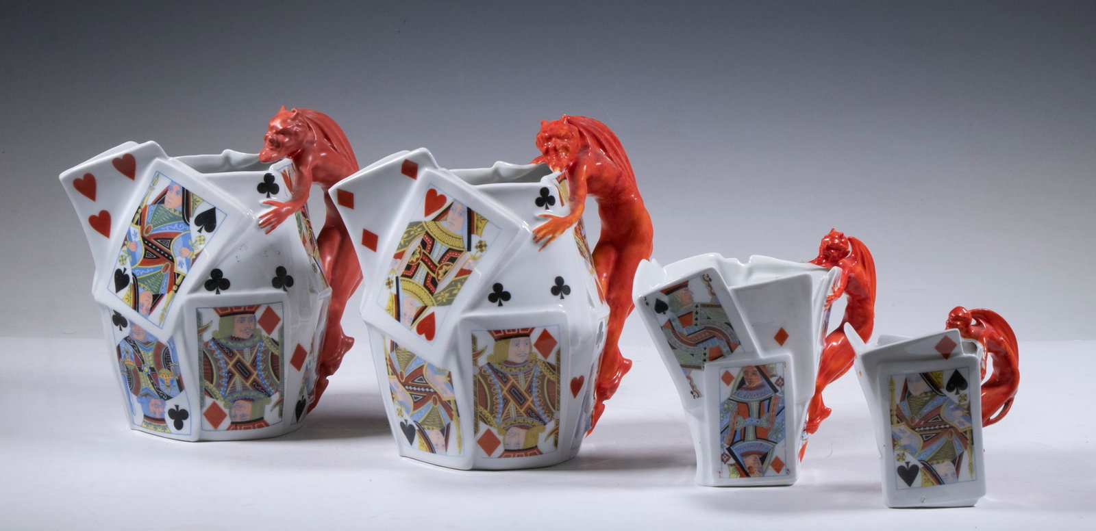 (4 PCS) ROYAL BAYREUTH DEVIL & CARDS PORCELAIN (1 of 5)