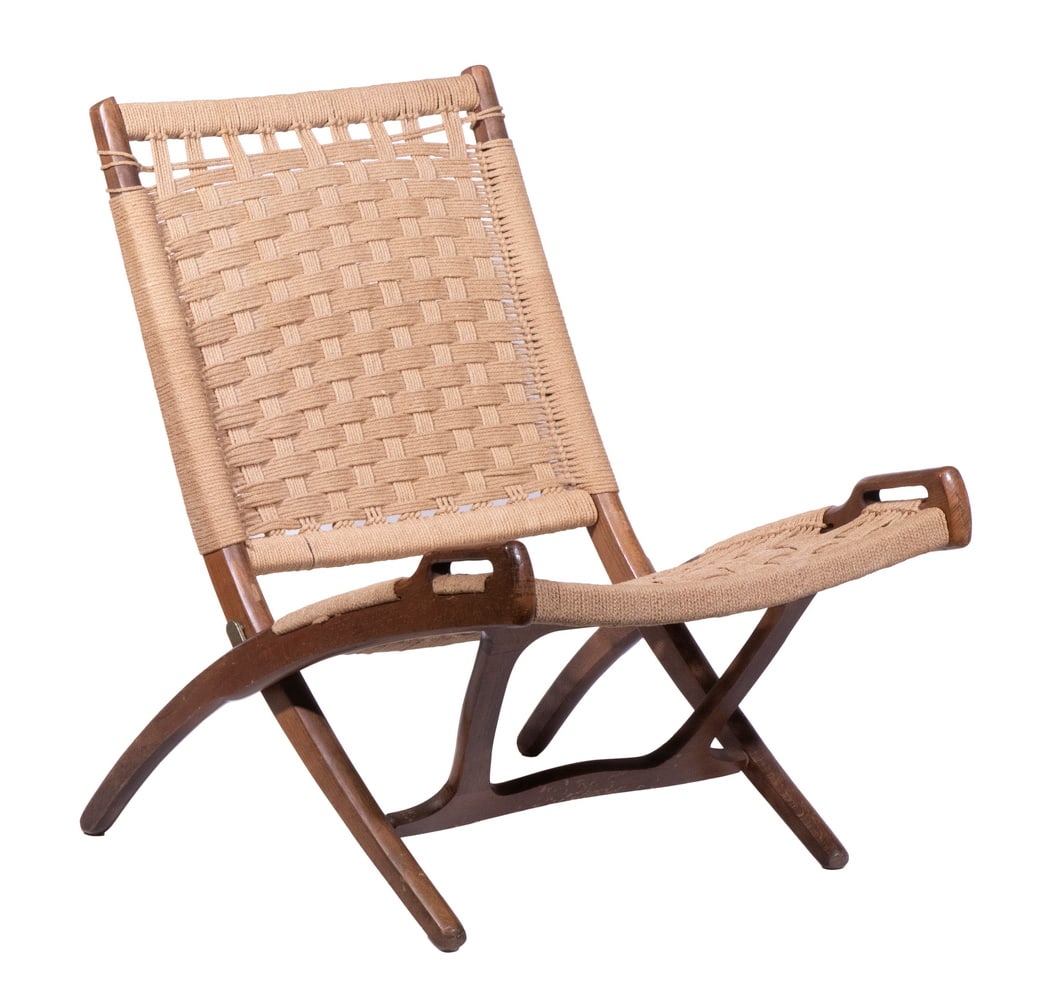 HANS WEGNER STYLE VINTAGE FOLDING ROPE CHAIR (1 of 5)