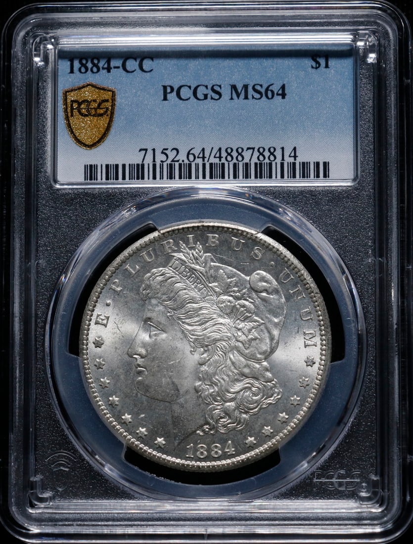 1884-CC MORGAN SILVER DOLLAR: PCGS MS-64. Fits any collection