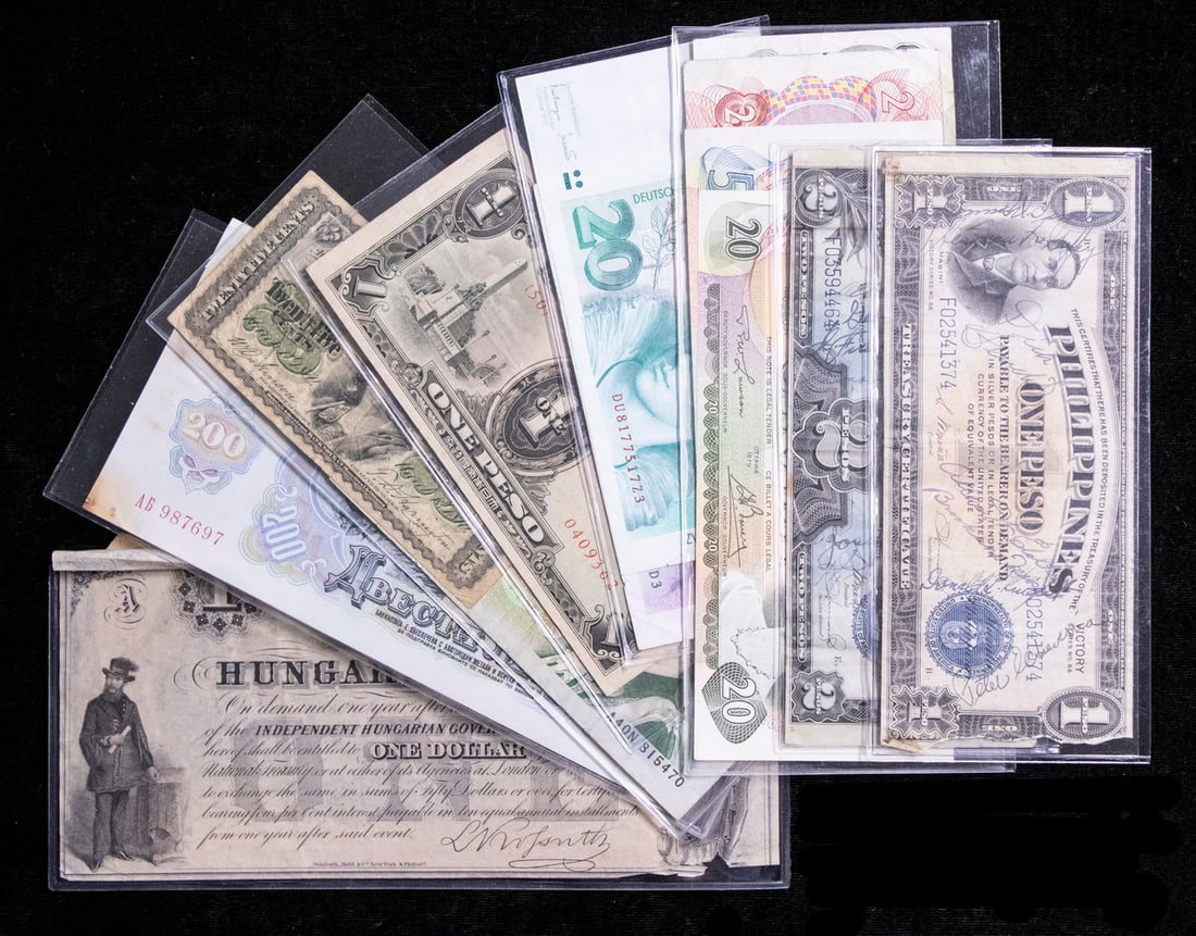 LOT OF FOURTEEN (14) PIECES FOREIGN CURRENCY (1 of 1)