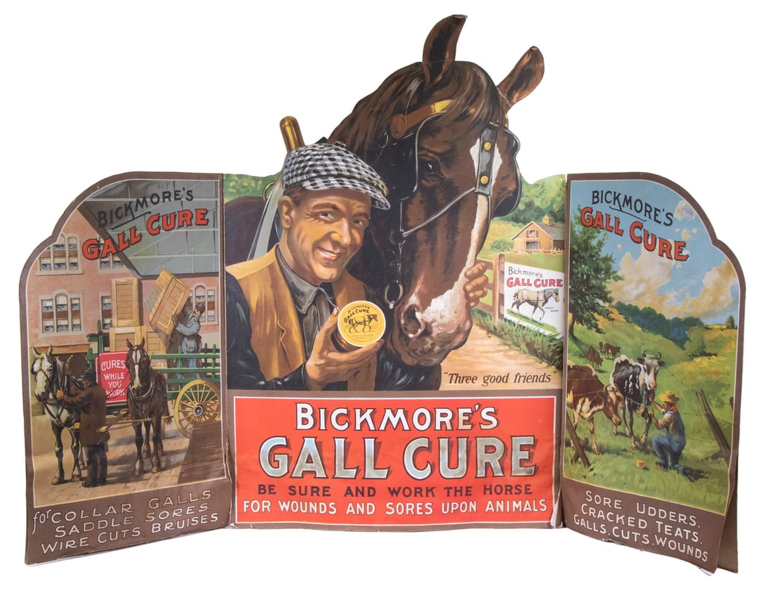BICKMORE'S GALL CURE FOLDING ADVERTISING SIGN (1 of 3)