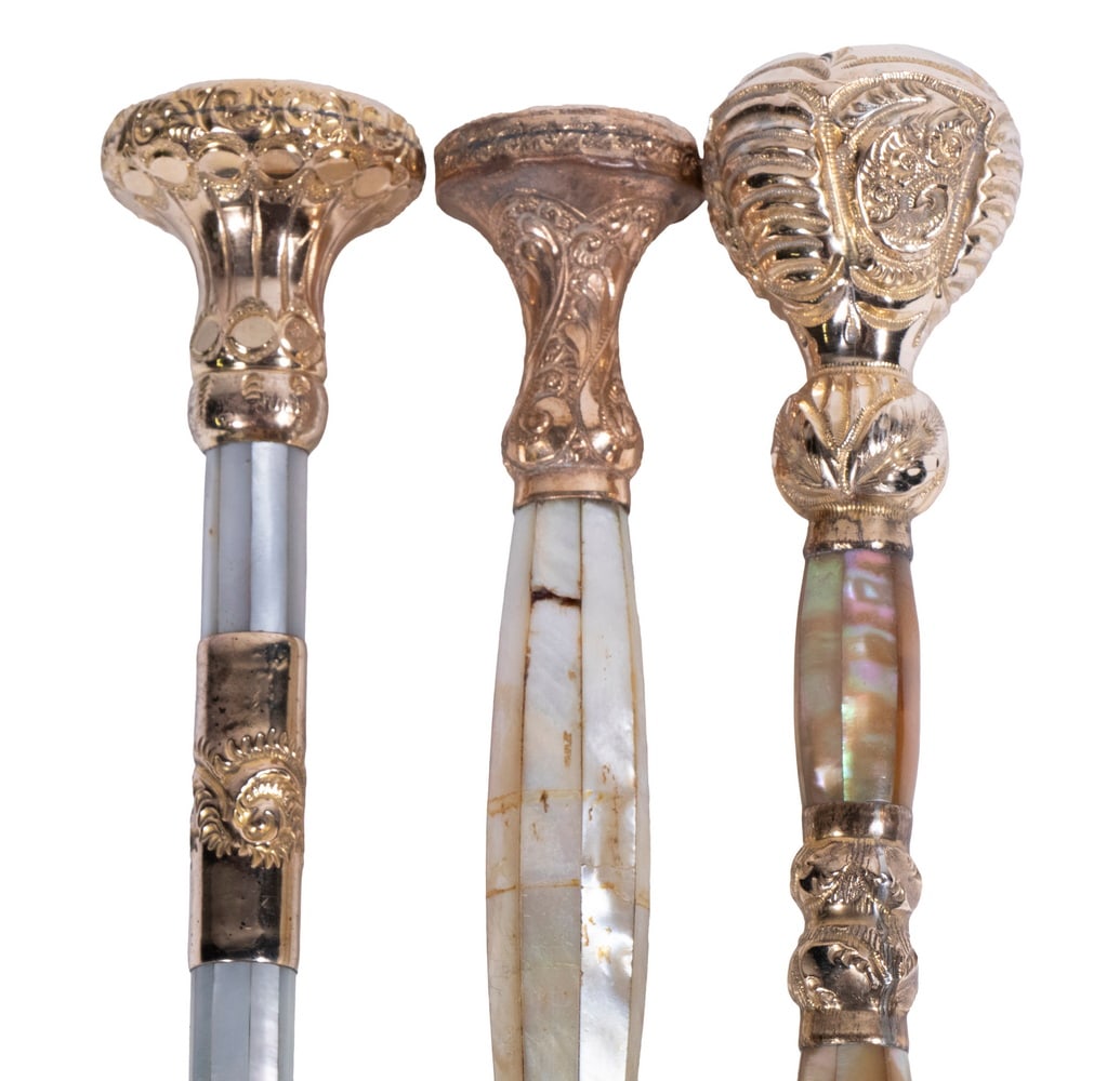 (3) CANES WITH GOLD FILLED & MOTHER-OF-PEARL HANDLES (1 of 4)