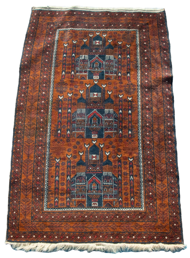 AFGHAN PRAYER RUG (6'5" X 3'9") (1 of 4)