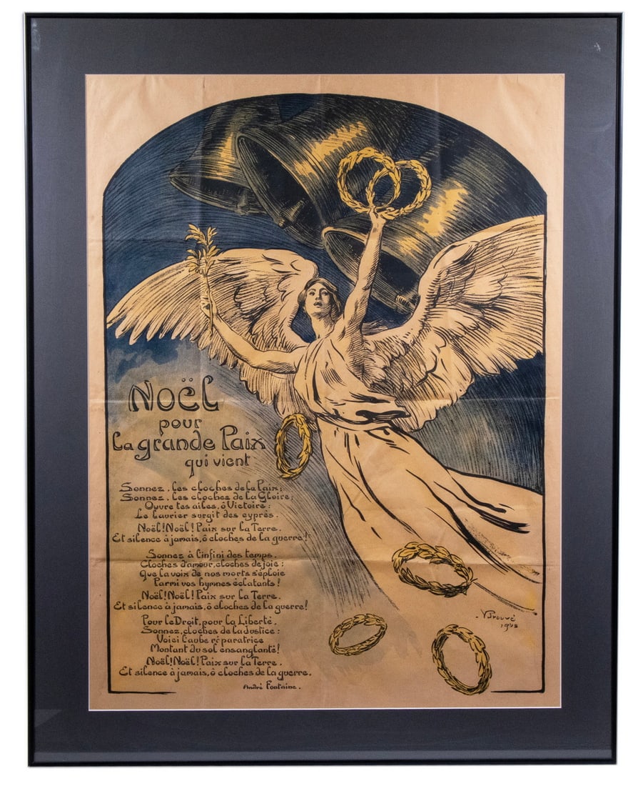 SCARCE 1918 FRENCH WWI POSTER, FRAMED (1 of 4)