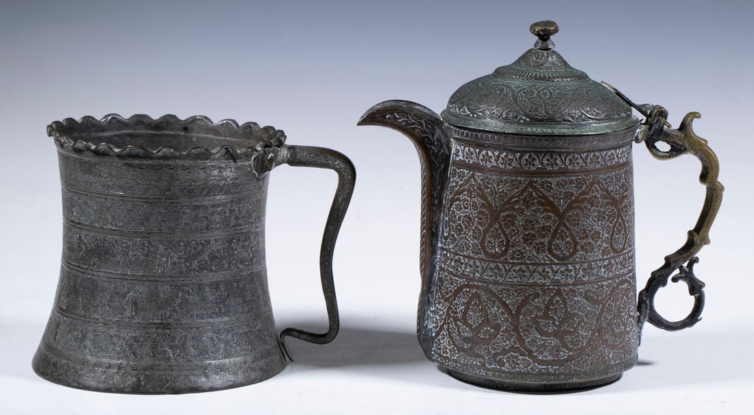 (2) INDO-PERSIAN TINNED COPPER VESSELS (1 of 4)