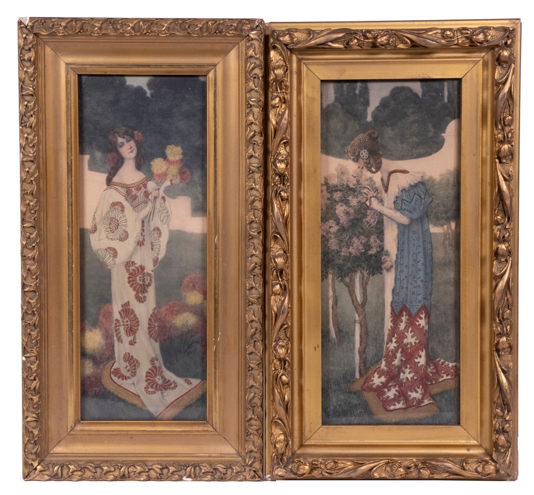 HEINRICH LEFLER - PAIR OF PRE-RAPHAELITE PORTRAITS (1 of 4)