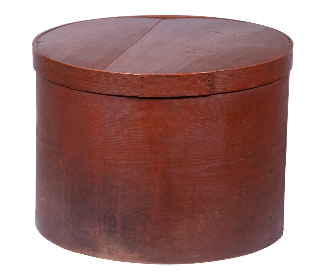 LARGE ROUND PAINTED STORAGE BOX (1 of 3)