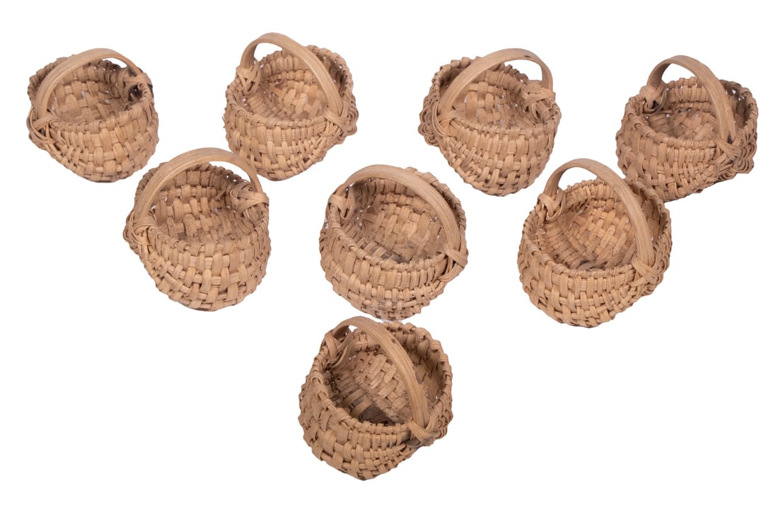 (8 PC) MINIATURE BASKET COLLECTION (1 of 2)