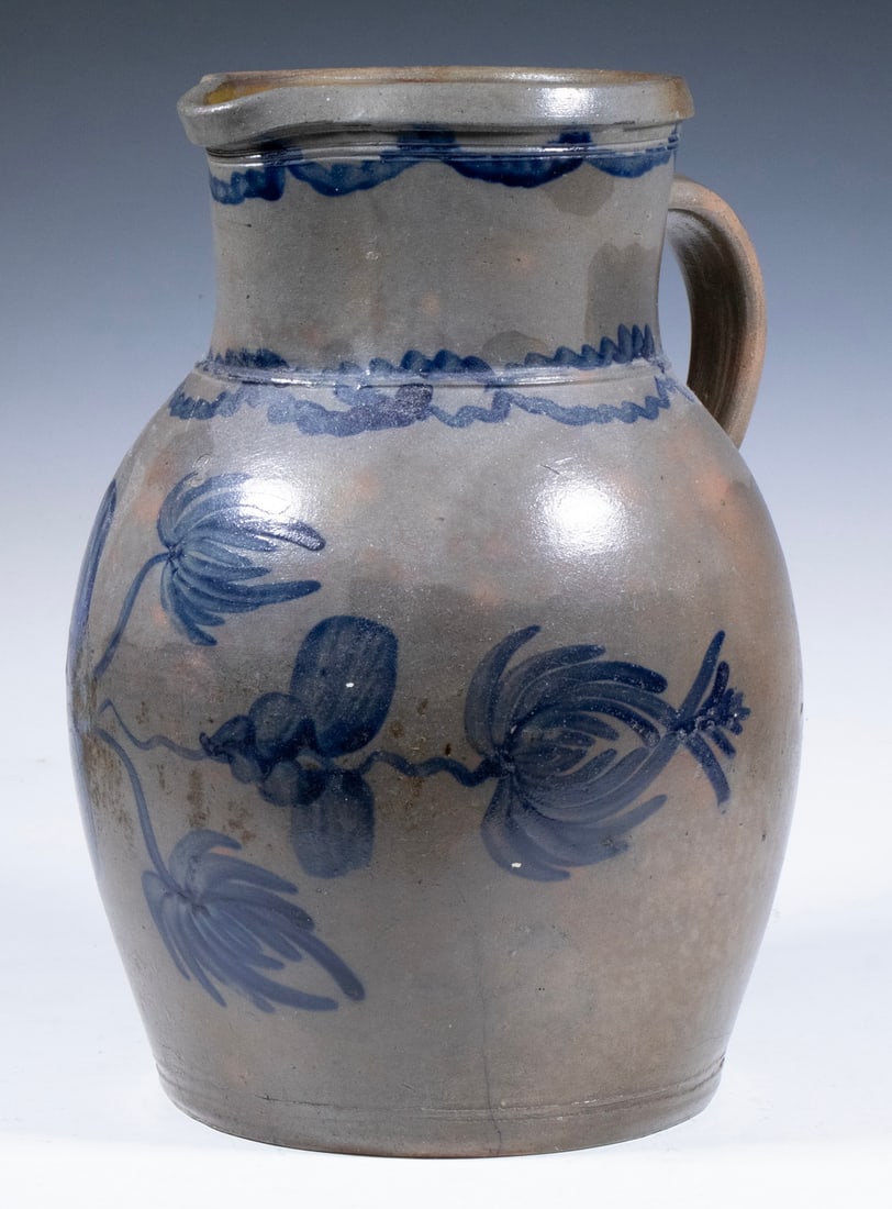 MID-ATLANTIC DECORATED 2-GALLON STONEWARE PITCHER (1 of 6)