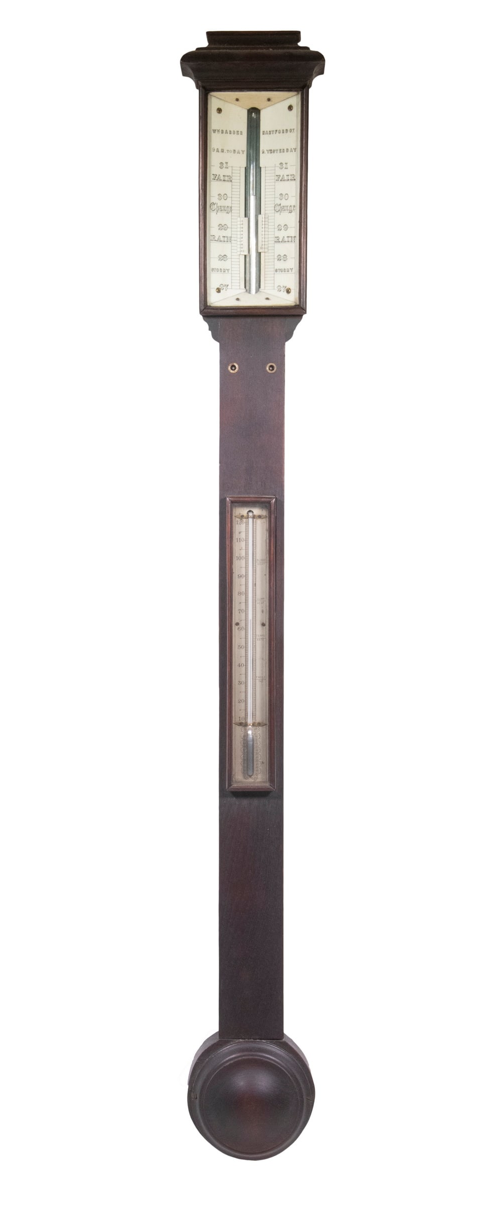 STICK BAROMETER BY WM. BARBER, HARTFORD, CONN. (1 of 3)