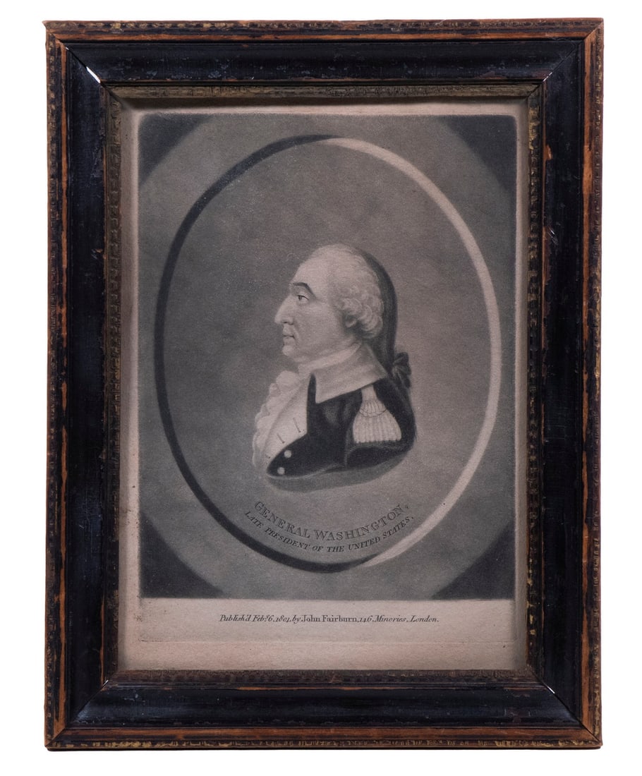 SCARCE 1801 ENGLISH MEMORIAL PRINT OF WASHINGTON (1 of 4)