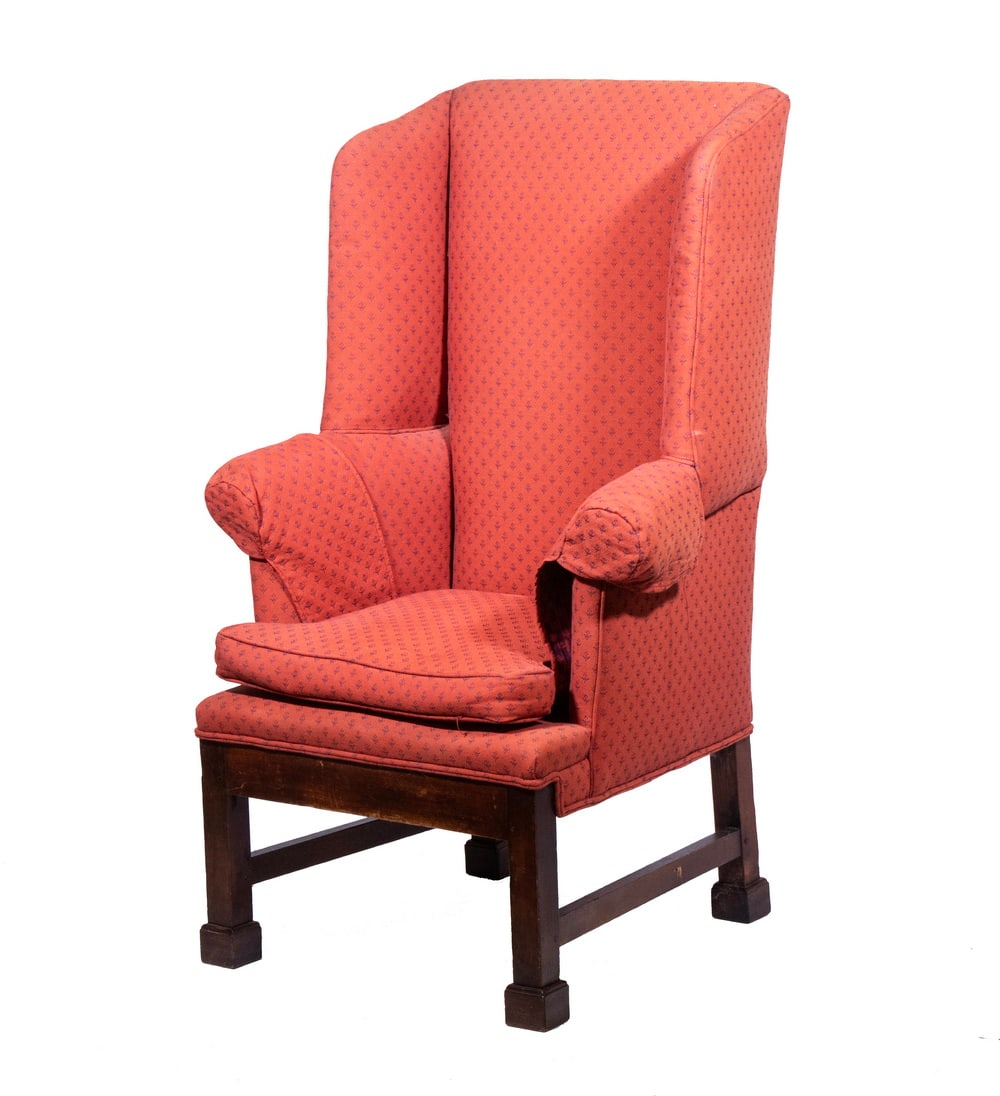 CHIPPENDALE MAHOGANY WING CHAIR (1 of 4)