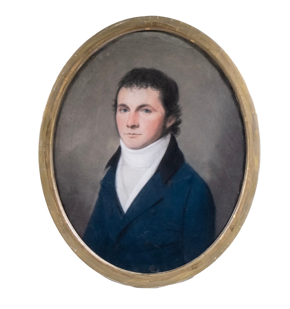 CIRCA 1810 OVAL PORTRAIT OF A YOUNG MAINE MAN NAMED WICKHAM (1 of 4)