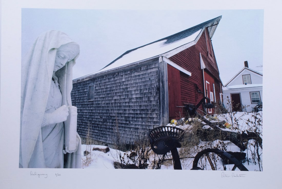 PETER RALSTON (CONTEMPORARY MAINE): Reliquary, digital photographic inkjet print on archival paper, pencil signed, titled and numbered 2/25, embossed lower left corner, unframed, sheet size: 17 1/2" x 23 1/4", image: 13 1/4" x 20"