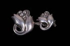 GEORG JENSEN TULIP DESIGN DOUBLE BROOCH
