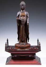 17TH C. JAPANESE BUDDHA ON LATER STAND