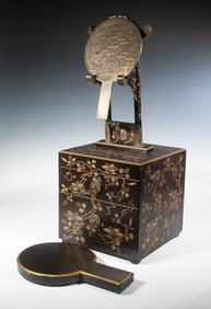JAPANESE LACQUER VANITY BOX WITH MIRROR