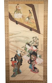 BOXED JAPANESE SCROLL, ARTIST UNKNOWN