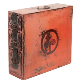 JAPANESE PAINTED MINIATURE TANSU CHEST