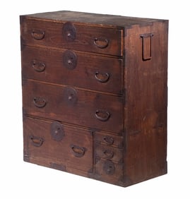 19TH C. JAPANESE KIRI WOOD TANSU CHEST