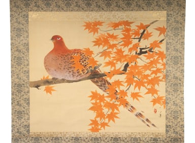 BOXED JAPANESE SCROLL, ISSO SAKAGUCHI (1902-1997)