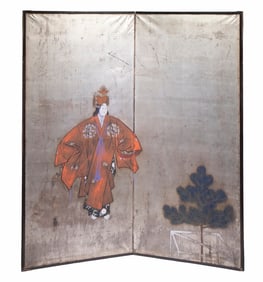 TWO-PANEL JAPANESE FOLDING SCREEN BY MIYAGAWA ISSHO