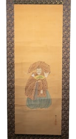 JAPANESE FIGURAL SCROLL, SIGNED