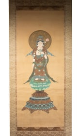 BOXED JAPANESE SCROLL, KUAN YIN