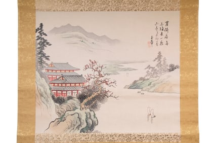 BOXED JAPANESE SCROLL, ARTIST UNKNOWN