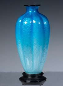 KUMENO TEITARO (1861-1939) SILVER MOUNTED CLOISONNE VASE