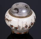 YABU MEIZAN (1853-1934) SATSUMA KORO WITH SILVER LID