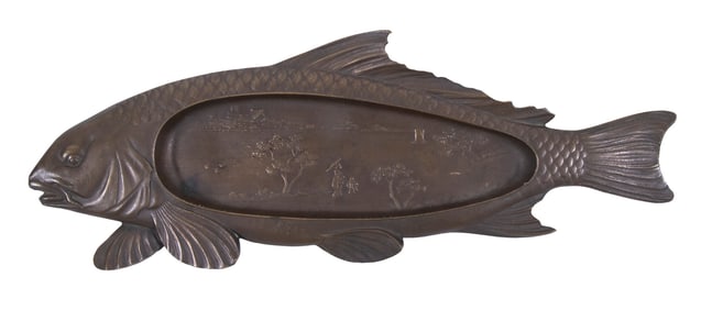 JAPANESE BRONZE FISH TRAY
