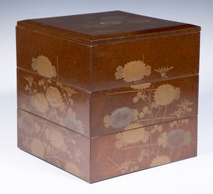 CASED JAPANESE LACQUER STACKING BOX SET