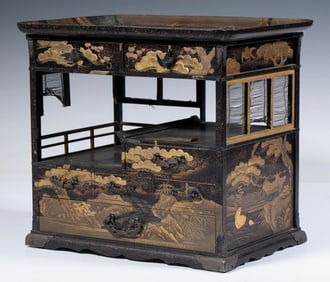JAPANESE EDO MAKI-E LACQUER COSMETIC STAND